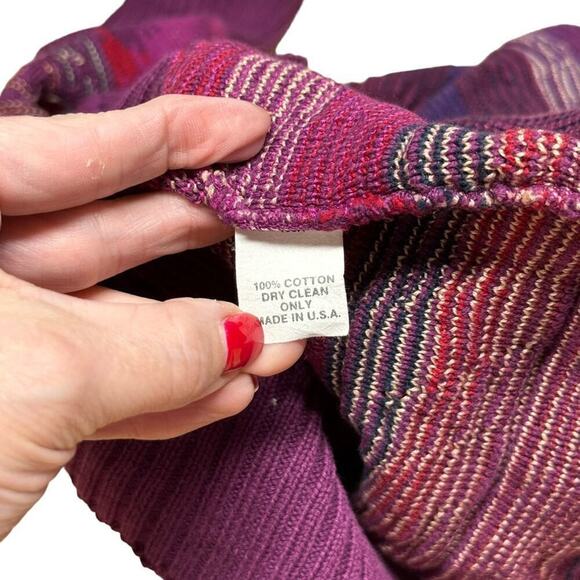 Vintage Tricots St. Raphael Purple Multicolor Western Cardigan Sweater Cotton S - Picture 11 of 14